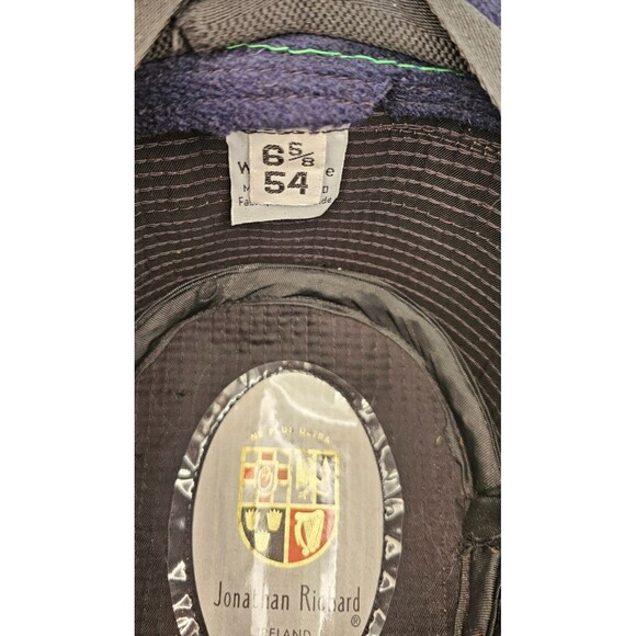 Jonathan Richards Robbie Navy Blue 100% Wool Tweed Hat 54/6 5/8, 1 1/2" Brim NWT - Picture 7 of 8